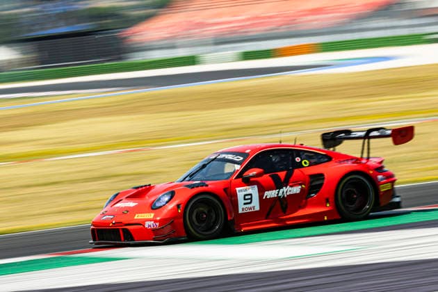 GT World Challenge Misano 2026 - Qualify Aliaksandr Malykhin and Riccardo Pera drive the ( 9) Porsche 911 GT3 R (992) EVO of team Pure Rxcing during Qualifying 1 of the fifth round of the GT World Challenge Europe by AWS at the Misano World Circuit - Marco Simoncelli in Misano, Italy, on July 18, 2026. Misano Italy Italy  Copyright: xFabioxPellicciax originalFilename:pelliccia-gtworldc260718_npiVu.jpg