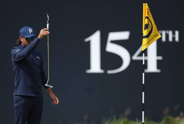 154th Open Golf Championships - Round 3 Rickie Fowler of the USA lines up his putt on the 18th hole during the British Open Golf Championships at Royal Birkdale in Southport, Britain, 18 July 2026. SOUTHPORT UNITED KINGDOM  Copyright: xADAMxVAUGHANx