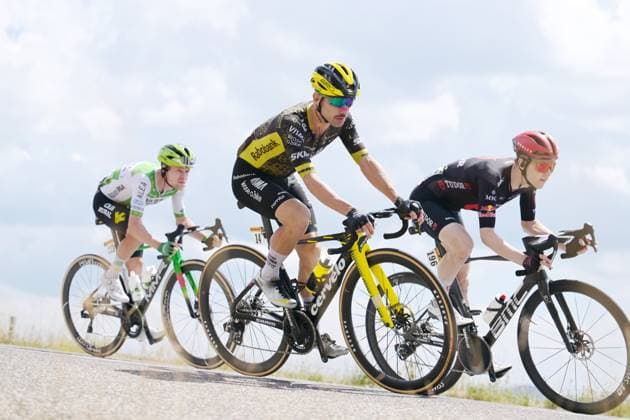Belgian Victor Campenaerts of Team Visma-Lease a Bike is pictured during stage 14 of the 2026 Tour de France cycling race, a stage of 155km from Mulhouse to Le Markstein Fellering, on Saturday 18 July 2026. The 113th edition of the Tour de France starts on Saturday 4 July in Barcelona, Spain, and will finish in Paris, France on the 26th of July. DAVIDxPINTENS  x181422436x