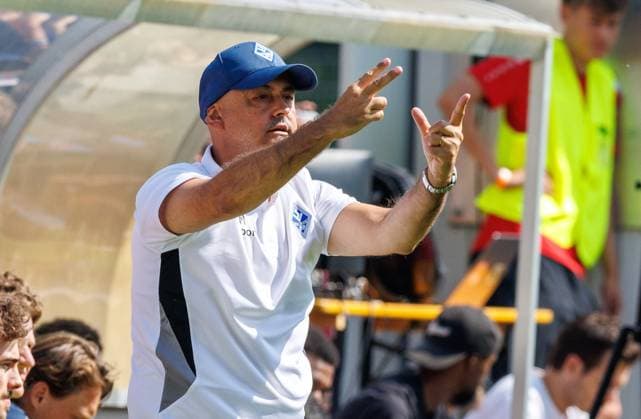 18.07.2026 - Fussball - Saison 2026 2027 - Testspiel Freundschaftsspiel Vorbereitungsspiel: 1. FC Nürnberg Nuernberg FCN ( Club ) - SV Waldhof Mannheim 07 - Sportfoto Zink DaMa - xdaxmax - Rui Mota (Trainer SV Waldhof Mannheim 07 SVW07 ) zeigt an gestikuliert dirigiert gibt Anweisungen *** July 18, 2026 Soccer Season 2026–2027 Exhibition Match Friendly Match Preseason Match 1. FC Nürnberg (Nürnberg FCN) vs. SV Waldhof Mannheim 07 Sports Photo: Zink, DaMa, xdaxmax, Rui Mota, Coach of SV Waldhof Mannheim 07 SVW07 gestures, directs, and gives instructions