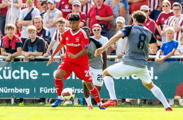 18.07.2026 - Fussball - Saison 2026 2027 - Testspiel Freundschaftsspiel Vorbereitungsspiel: 1. FC Nürnberg Nuernberg FCN ( Club ) - SV Waldhof Mannheim 07 - Sportfoto Zink DaMa - xdaxmax - Can Yahya Moustfa (28, 1. FC Nürnberg FCN ) Maximilian Thalhammer (8, SV Waldhof Mannheim 07 SVW07 ) *** July 18, 2026 Soccer Season 2026–2027 Exhibition Match Friendly Match Preseason Match 1 FC Nürnberg (Nuremberg) FCN Club SV Waldhof Mannheim 07 Sports Photo Zink DaMa xdaxmax Can Yahya Moustfa 28, 1 FC Nuremberg FCN Maximilian Thalhammer 8, SV Waldhof Mannheim 07 SVW07