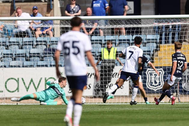 RECORD DATE NOT STATED 18th July 2026; Dens Park, Dundee, Scotland; Friendly Football, Dundee versus Everton; Dwight McNeil of Everton scores for 4-0 in the 88th minute DavidxYoung