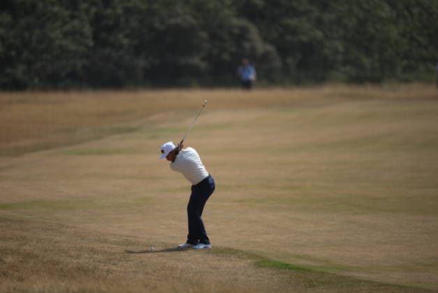 154th Open Golf Championships - Round 3 Tommy Fleetwood of England in action on the 1st hole during the British Open Golf Championships at Royal Birkdale in Southport, Britain, 18 July 2026. SOUTHPORT UNITED KINGDOM  Copyright: xADAMxVAUGHANx