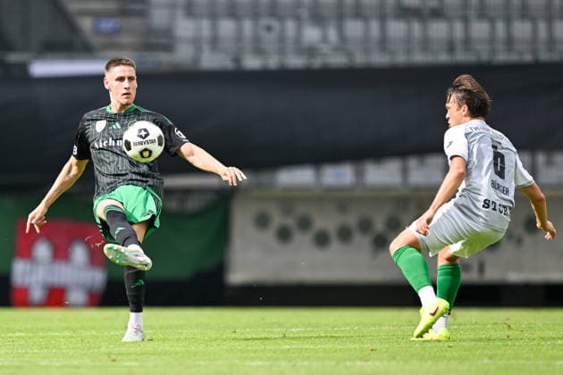 SOCCER - Wacker vs Chemie Leipzig, test match INNSBRUCK,AUSTRIA,18.JUL.26 - SOCCER - ADMIRAL 2.Liga, Regionalliga Nordost, FC Wacker Innsbruck vs BSG Chemie Leipzig, test match. Image shows Phil Kunze (Wacker) and Luca Buerger (Chemie Leipzig).  GEPAxpictures xDanielxSchoenherr
