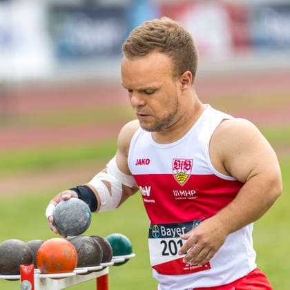LEVERKUSEN, GERMANY - JULY 18, 2026 : Niko Kappel (GER VfB Stuttgart 1893) competing in the shot put during the Para Heimspiel 7.0 at Fritz Jacobi Sports Complex on July 18, 2026 in Leverkusen, Germany. Northrhine-Westphalia Germany Copyright: xAxelxKohringx
