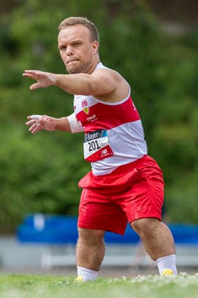 LEVERKUSEN, GERMANY - JULY 18, 2026 : Niko Kappel (GER VfB Stuttgart 1893) simulates in the shot put during the Para Heimspiel 7.0 at Fritz Jacobi Sports Complex on July 18, 2026 in Leverkusen, Germany. Northrhine-Westphalia Germany Copyright: xAxelxKohringx