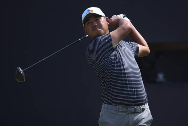 154th Open Golf Championships - Round 3 Si Woo Kim of South Korea in action on the 1st tee during the British Open Golf Championships at Royal Birkdale in Southport, Britain, 18 July 2026. SOUTHPORT UNITED KINGDOM  Copyright: xADAMxVAUGHANx