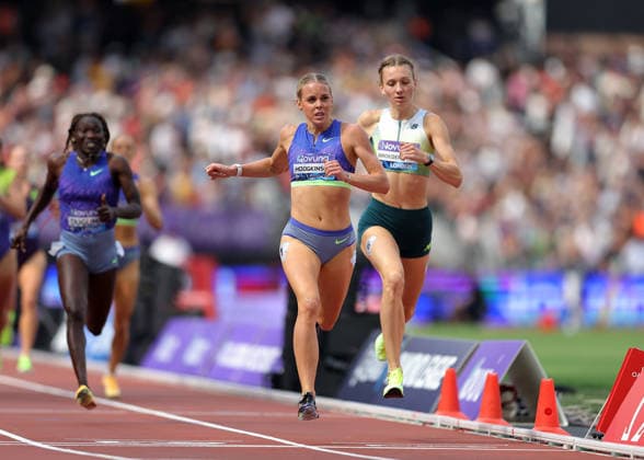 RECORD DATE NOT STATED 18th July 2026; London Stadium, London, England; 2026 Diamond League Novuna London Athletics Meet; Keely Hodgkinson of Great Britain crossing the line to win the 800m women race JohnxPatrickxFletcher