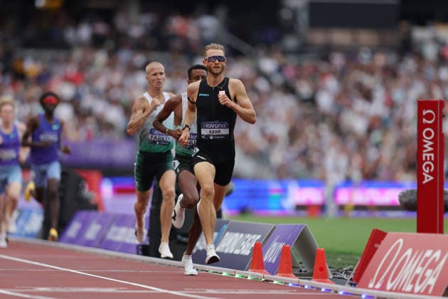 RECORD DATE NOT STATED 18th July 2026; London Stadium, London, England; 2026 Diamond League Novuna London Athletics Meet; Josh Kerr of Great Britain competing in the 1 Mile Men race JohnxPatrickxFletcher
