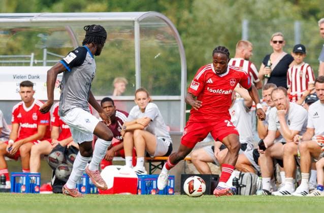 18.07.2026 - Fussball - Saison 2026 2027 - Testspiel Freundschaftsspiel Vorbereitungsspiel: 1. FC Nürnberg Nuernberg FCN ( Club ) - SV Waldhof Mannheim 07 - Sportfoto Zink DaMa - xdaxmax - Favour Jidechi Jid Okeke (25, SV Waldhof Mannheim 07 SVW07 ) Mohamed Ali Zoma (23, 1. FC Nürnberg FCN ) *** July 18, 2026 Soccer Season 2026–2027 Exhibition Match Friendly Match Preseason Match 1. FC Nürnberg (Nürnberg, FCN) vs. SV Waldhof Mannheim 07 Sports Photo Zink DaMa xdaxmax Favour Jidechi Jid Okeke 25, SV Waldhof Mannheim 07 SVW07 Mohamed Ali Zoma 23, 1 FC Nuremberg FCN