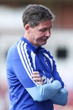 Nottingham, England, 18th July 2026. Oliver Glasner manager of Nottingham Forest reacts during the Notts County vs Nottingham Forest Pre Season Friendly match at Meadow Lane, Nottingham. Picture credit should read: Jake Youle Sportimage EDITORIAL USE ONLY. No use with unauthorised audio, video, data, fixture lists, club league logos or live services. Online in-match use limited to 120 images, no video emulation. No use in betting, games or single club league player publications. SPI_021_JY_Notts_County_Nottm_Forest SPI-4861-0019
