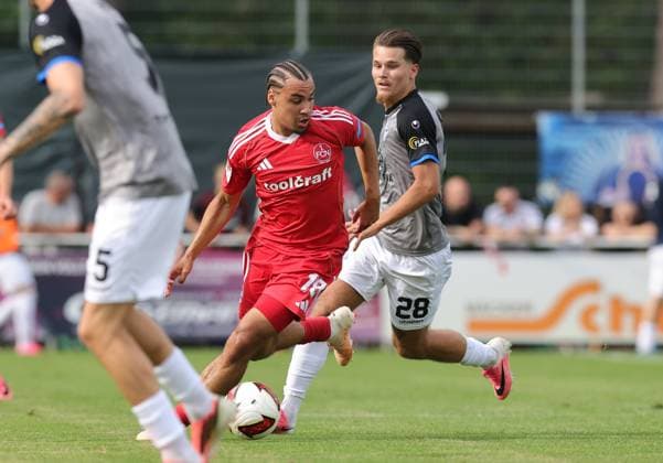 18.07.2026 - Fussball - Saison 2026 2027 - Testspiel Freundschaftsspiel Vorbereitungsspiel: 1. FC Nürnberg Nuernberg FCN ( Club ) - SV Waldhof Mannheim 07 - Sportfoto Zink DaMa - xdaxmax - Yannis Hör Hoer (5, SV Waldhof Mannheim 07 SVW07 ) Rafael Lubach (18, 1. FC Nürnberg FCN ) Diego Michel (28, SV Waldhof Mannheim 07 SVW07 ) *** July 18, 2026 Soccer Season 2026–2027 Exhibition Match Friendly Match Preseason Match 1. FC Nürnberg (FCN) Club SV Waldhof Mannheim 07 Sports Photo Zink DaMa xdaxmax Yannis Hör Hoer 5, SV Waldhof Mannheim 07 SVW07 Rafael Lubach 18, 1 FC Nuremberg FCN Diego Michel 28, SV Waldhof Mannheim 07 SVW07
