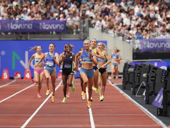 Jessica Hull leads out the field to win the women™s 3000m during the Diamond League Athletics at the London Stadium, Queen Elizabeth Olympic Park , London, England on 18 July 2026. Copyright: xPhilxHutchinsonx 45280045