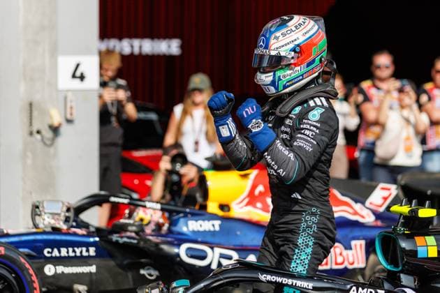 Andrea Kimi Antonelli (Mercedes AMG Petronas F1 Team, 12) bejubelt seine Pole Position, Grosser Preis von Belgien, Motorsport, Formel 1, Saison 2026, 18.07.2026 Grosser Preis von Belgien, Motorsport, Formel 1, Saison 2026, 18.07.2026 Spa Franchorchamps *** Andrea Kimi Antonelli of the Mercedes AMG Petronas F1 Team, 12, celebrates his pole position, Belgian Grand Prix, Motorsports, Formula 1, 2026 Season, July 18, 2026 Belgian Grand Prix, Motorsports, Formula 1, 2026 Season, July 18, 2026 Spa-Francorchamps Copyright: xEibner-Pressefoto AlexanderxNeisx EP_ANS
