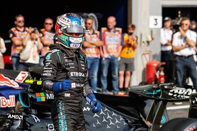 Andrea Kimi Antonelli (Mercedes AMG Petronas F1 Team, 12) bejubelt seine Pole Position, Grosser Preis von Belgien, Motorsport, Formel 1, Saison 2026, 18.07.2026 Grosser Preis von Belgien, Motorsport, Formel 1, Saison 2026, 18.07.2026 Spa Franchorchamps *** Andrea Kimi Antonelli of the Mercedes AMG Petronas F1 Team, 12, celebrates his pole position, Belgian Grand Prix, Motorsports, Formula 1, 2026 Season, July 18, 2026 Belgian Grand Prix, Motorsports, Formula 1, 2026 Season, July 18, 2026 Spa-Francorchamps Copyright: xEibner-Pressefoto AlexanderxNeisx EP_ANS