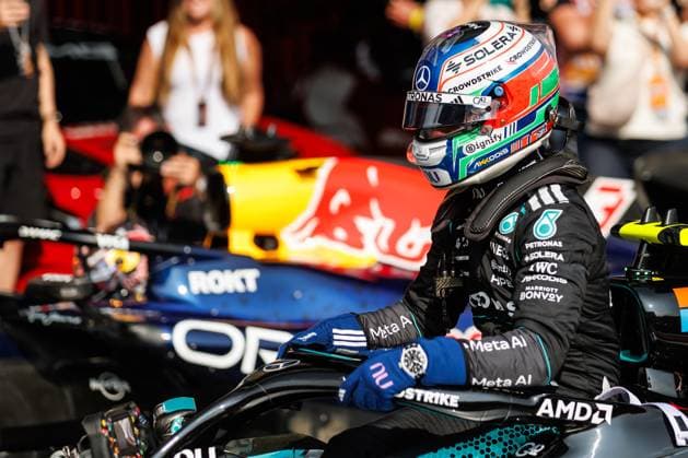 Andrea Kimi Antonelli (Mercedes AMG Petronas F1 Team, 12) bejubelt seine Pole Position, Grosser Preis von Belgien, Motorsport, Formel 1, Saison 2026, 18.07.2026 Grosser Preis von Belgien, Motorsport, Formel 1, Saison 2026, 18.07.2026 Spa Franchorchamps *** Andrea Kimi Antonelli of the Mercedes AMG Petronas F1 Team, 12, celebrates his pole position, Belgian Grand Prix, Motorsports, Formula 1, 2026 Season, July 18, 2026 Belgian Grand Prix, Motorsports, Formula 1, 2026 Season, July 18, 2026 Spa-Francorchamps Copyright: xEibner-Pressefoto AlexanderxNeisx EP_ANS