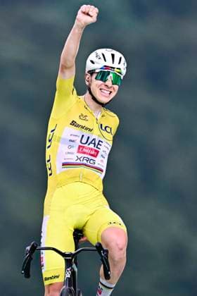 Tour de France 2026 Stage 14 LE MARKSTEIN, FRANCE - JULY 18 : Pogacar Tadej (SLO) of UAE Team Emirates XRG celebrating his victory during stage 14 of the 113rd edition of Tour de France an UCI World Tour 2.UWT cycling road race stage for Men Elite of 155 km with start in Mulhouse and finish in Le Markstein on July 18, 2026 in Le Markstein, France, 18 07 2026 ( Motordriver Kurt Vandenborre - Le Markstein France  Copyright: xPeterxDexVoechtx