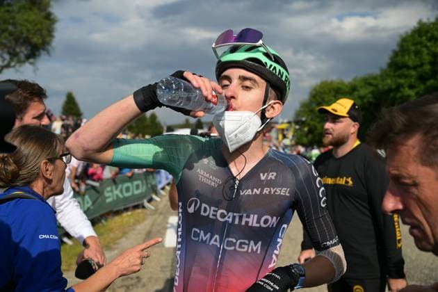 Tour de France 2026 Stage 14 LE MARKSTEIN, FRANCE - JULY 18 : Seixas Paul (FRA) of Decathlon CMA CGM Team after the race during stage 14 of the 113rd edition of Tour de France an UCI World Tour 2.UWT cycling road race stage for Men Elite of 155 km with start in Mulhouse and finish in Le Markstein on July 18, 2026 in Le Markstein, France, 18 07 2026 Le Markstein France  Copyright: xDavidxPintensx