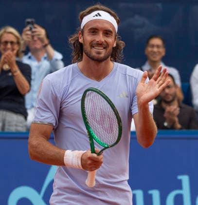 July 18, 2026, Gstaad, Bern, Switzerland: Gstaad Switzerland, 07 18 2026: STEFANOS TSITSIPAS of Greece celebrates his victory during semi-finals of EFG Swiss Open Gstaad ATP, Tennis Herren 250,Tennis Herren 250, which is known as the Swiss Gstaad Open and took place at Roy Emerson Arena in Gstaad, which is located in the famous ski resort of Gstaad and which is located in the Bernese Oberland..STEFANOS TSITSIPAS won 6-4; 3-6; 6-3. Gstaad Switzerland - ZUMAd206 20260718_zip_d206_075 Copyright: xEricxDubostx