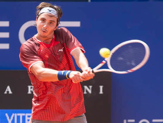 July 18, 2026, Gstaad, Bern, Switzerland: Gstaad Switzerland, 07 18 2026: ALEKSANDR SHEVCHENKO of Kazakhstan is in action during semi-finals of EFG Swiss Open Gstaad ATP, Tennis Herren 250,Tennis Herren 250, which is known as the Swiss Gstaad Open and took place at Roy Emerson Arena in Gstaad, which is located in the famous ski resort of Gstaad and which is located in the Bernese Oberland..STEFANOS TSITSIPAS won 6-4; 3-6; 6-3. Gstaad Switzerland - ZUMAd206 20260718_zip_d206_081 Copyright: xEricxDubostx