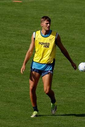 SSC Napoli preseason 2026-27 SSC Napoli™s Italian forward Lorenzo Lucca during Second day SSC Napoli s 2026-27 preseason training camp in val di sole in Trentino, Dimaro Folgarida July, 18 2026. _BPH0848 Copyright: xAntonioxBalascox