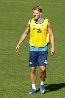 SSC Napoli preseason 2026-27 Napoli s Danish forward Rasmus Hojlund during Second day SSC Napoli s 2026-27 preseason training camp in val di sole in Trentino, Dimaro Folgarida July, 18 2026. _BPH0939 Copyright: xAntonioxBalascox
