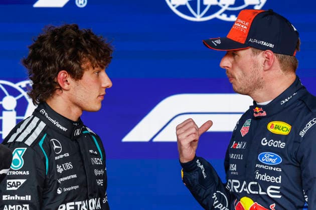 Spa Francorchamps: Motorsport: FIA Formula One World Championship, WM, Weltmeisterschaft Grand Prix of Belgium, Belgien, Spa Francorchamps, GP, on July, 18, 2026, (Photo by Hoch Zwei) 12 KIMI ANTONELLI Andrea (ita), Mercedes AMG F1 winning the pole position 03 VERSTAPPEN Max (nld), Red Bull Racing Ford Spa Francorchamps Belgium *** Spa-Francorchamps Motorsport FIA Formula One World Championship, Belgian Grand Prix, Belgium, Spa-Francorchamps, GP, on July 18, 2026, Photo by Hoch Zwei 12 KIMI ANTONELLI Andrea (ITA), Mercedes AMG F1, winning pole position 03 VERSTAPPEN Max (NL), Red Bull Racing Ford, Spa Francorchamps, Belgium
