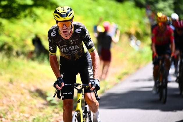 Tour de France 2026 Stage 14 LE MARKSTEIN, FRANCE - JULY 18 : Armirail Bruno (FRA) of Team Visma Lease a Bike in action during stage 14 of the 113rd edition of Tour de France an UCI World Tour 2.UWT cycling road race stage for Men Elite of 155 km with start in Mulhouse and finish in Le Markstein on July 18, 2026 in Le Markstein, France, 18 07 2026 ( Motordriver Kurt Vandenborre - Le Markstein France  Copyright: xGvgx
