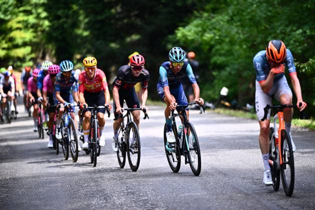 Tour de France 2026 Stage 14 LE MARKSTEIN, FRANCE - JULY 18 : Tiberi Antonio (ITA) of Bahrain Victorius in action during stage 14 of the 113rd edition of Tour de France an UCI World Tour 2.UWT cycling road race stage for Men Elite of 155 km with start in Mulhouse and finish in Le Markstein on July 18, 2026 in Le Markstein, France, 18 07 2026 ( Motordriver Kurt Vandenborre - Le Markstein France  Copyright: xGvgx