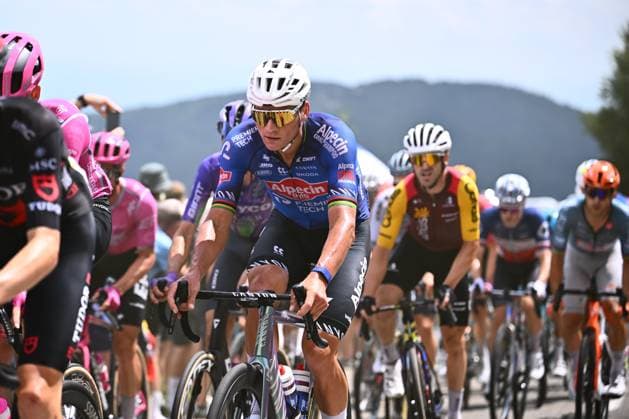 Tour de France 2026 Stage 14 LE MARKSTEIN, FRANCE - JULY 18 : Van Der Poel Mathieu (NED) of Alpecin - Premier Tech in action during stage 14 of the 113rd edition of Tour de France an UCI World Tour 2.UWT cycling road race stage for Men Elite of 155 km with start in Mulhouse and finish in Le Markstein on July 18, 2026 in Le Markstein, France, 18 07 2026 ( Motordriver Kurt Vandenborre - Le Markstein France  Copyright: xGvgx