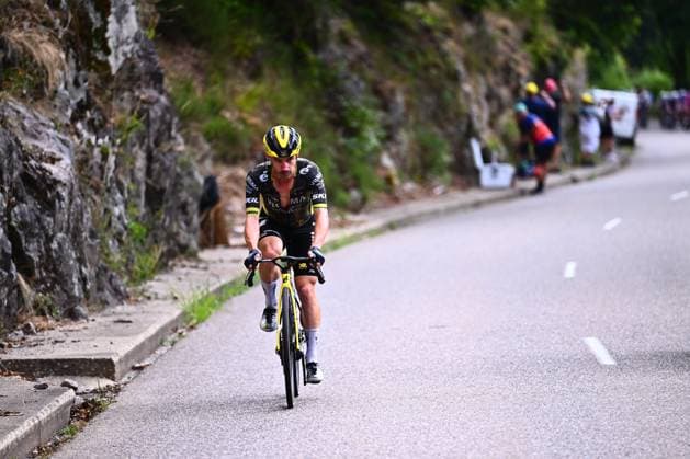 Tour de France 2026 Stage 14 LE MARKSTEIN, FRANCE - JULY 18 : Campenaerts Victor (BEL) of Team Visma Lease a Bike in action during stage 14 of the 113rd edition of Tour de France an UCI World Tour 2.UWT cycling road race stage for Men Elite of 155 km with start in Mulhouse and finish in Le Markstein on July 18, 2026 in Le Markstein, France, 18 07 2026 ( Motordriver Kurt Vandenborre - Le Markstein France  Copyright: xGvgx