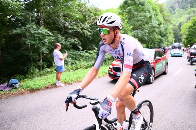 Belgian Florian Vermeersch of UAE Team Emirates XRG is pictured during stage 14 of the 2026 Tour de France cycling race, a stage of 155km from Mulhouse to Le Markstein Fellering, on Saturday 18 July 2026. The 113th edition of the Tour de France starts on Saturday 4 July in Barcelona, Spain, and will finish in Paris, France on the 26th of July. POOLxGREGORYxVANxGANSEN  x181426212x