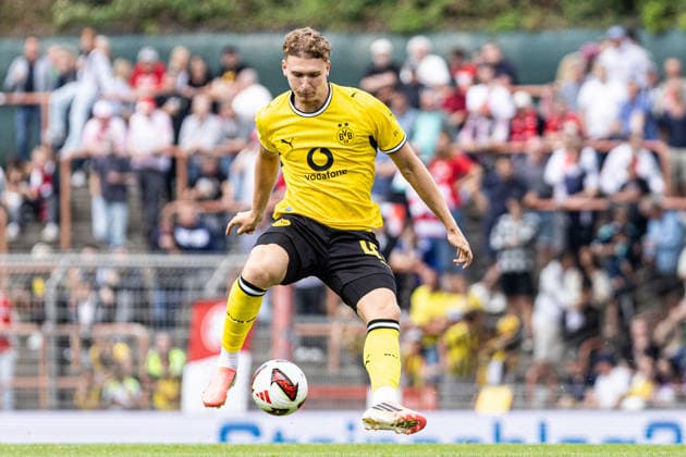 Testspiel: Rot-Weiß Oberhausen - Borussia Dortmund; 18.07.2026 Elias Benkara (Borussia Dortmund, 47) Testspiel: Rot-Weiß Oberhausen - Borussia Dortmund; Stadion Niederrhein, Oberhausen; 18.07.2026 *** Friendly Match: Rot-Weiß Oberhausen vs. Borussia Dortmund, July 18, 2026; Elias Benkara, Borussia Dortmund, 47; Friendly Match: Rot-Weiß Oberhausen vs. Borussia Dortmund, Niederrhein Stadium, Oberhausen, July 18, 2026 Copyright: xBEAUTIFULxSPORTS Buriakovx