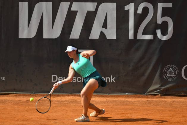 IPA86783886 - Nuria Brancaccio of Italy faces off against Lucia Bronzetti of Italy during the semifinal match at the ATV Bancomat Tennis Open WTA, Tennis Damen 125 at the Antico Tiro a Volo Club on July 18, 2026, in Rome, Italy. (Photo by Roberto Bettacchi)  Copyright: xRobertoxBettacchi IPAxSportx xx 86783886