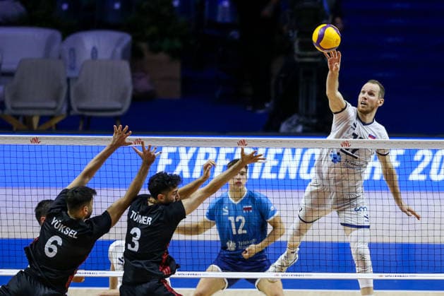 Turkiye v Slovenia - Men s Volleyball Nations League BELGRADE, SERBIA - JULY 18: Urnaut of Slovenia in action during the Men s Volleyball Nations League match between Turkiye and Slovenia at Beogradska Arena in Belgrade, Serbia on July 18, 2026. Filip Stevanovic Anadolu Belgrade Serbia. Editorial use only. Please get in touch for any other usage.  Copyright: x2026xAnadoluxFilipxStevanovicx