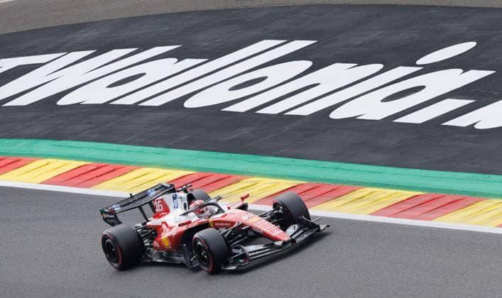 Ferrari Monegasque rider Charles Leclerc pictured during the qualification session ahead of the Grand Prix F1 of Belgium race, in Spa-Francorchamps, Saturday 18 July 2026. The Spa-Francorchamps Formula One Grand Prix takes place this weekend, from July 17th to July 19th. BENOITxDOPPAGNE  x181426645x
