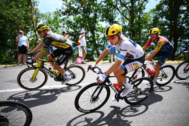 Tour de France 2026 Stage 14 LE MARKSTEIN, FRANCE - JULY 18 : Ayuso Juan (ESP) of Lidl - Trek in action during stage 14 of the 113rd edition of Tour de France an UCI World Tour 2.UWT cycling road race stage for Men Elite of 155 km with start in Mulhouse and finish in Le Markstein on July 18, 2026 in Le Markstein, France, 18 07 2026 ( Motordriver Kurt Vandenborre - Le Markstein France  Copyright: xGvgx