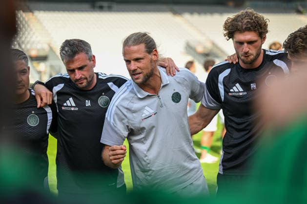 SOCCER - Wacker vs Chemie Leipzig, test match INNSBRUCK,AUSTRIA,18.JUL.26 - SOCCER - ADMIRAL 2.Liga, Regionalliga Nordost, FC Wacker Innsbruck vs BSG Chemie Leipzig, test match. Image shows goalkeeper coach David Affengruber, head coach Sebastian Siller and assistant coach Patrick Hasenhuettl (Wacker).  GEPAxpictures xDanielxSchoenherr