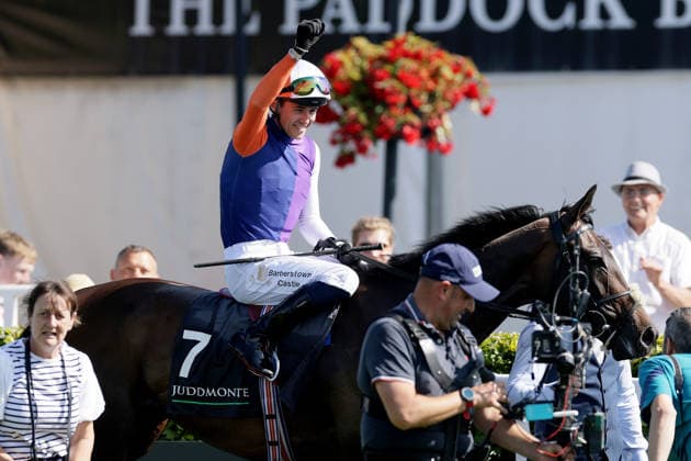 *CAPTION CORRECTION* REPRO FREE *PRESS RELEASE NO REPRODUCTION FEE* EDITORIAL USE ONLY Curragh Racing Juddmonte Irish Oaks Weekend, Curragh Racecourse, Kildare 18 7 2026 Juddmonte Irish Oaks Dylan Browne onboard Johanna Walsh celebrates winning Dylan Browne onboard Johanna Walsh celebrates winning 18 7 2026  Copyright: xLaszloxGeczox LG_18-07-2026_031710