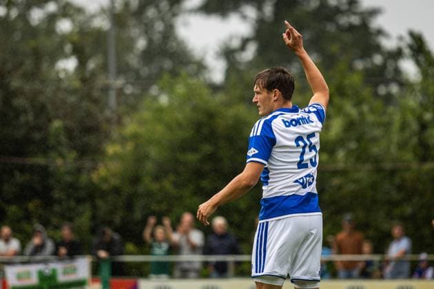 MEPPEL, 18 7-2026, Sportpark Ezinge, Season 2026 2027, Dutch Eredivisie Football, Preseason friendly match between PEC Zwolle and Cercle Brugge, Picture shows PEC Zwolle player Thijs Oosting celebrates his goal PEC Zwolle - Cercle Brugge (friendly)  x205091666x Copyright: