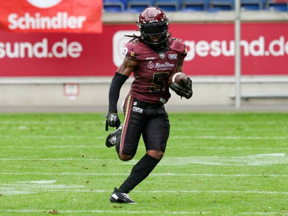 5 Nazir Streater (Strong Saftey) Rhein Fire Rhein Fire vs Vienna Vikings, American Football, American Football League Europe, Week 9, 2026, 18.07.2026, Duisburg Schauinsland-Reisen-Arena Germany Copyright: xFootxBowl ChristopherxMettkenx
