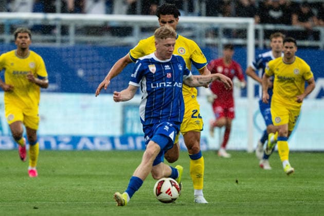 SOCCER - Linz vs Braunschweig, test match LINZ,AUSTRIA,18.JUL.26 - SOCCER - ADMIRAL 2. Liga, 2. DFL, 2. Deutsche Bundesliga, FC Blau Weiss Linz vs Eintracht Braunschweig, test match. Image shows Jakob Knollmueller (Linz).  GEPAxpictures xJulioxArellano