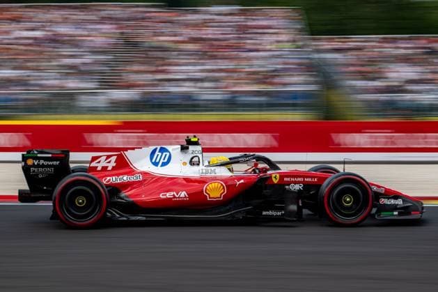 Ferrari UK rider Lewis Hamilton pictured in action during the qualification session ahead of the Grand Prix F1 of Belgium race, in Spa-Francorchamps, Saturday 18 July 2026. The Spa-Francorchamps Formula One Grand Prix takes place this weekend, from July 17th to July 19th. JONASxROOSENS  x181428247x