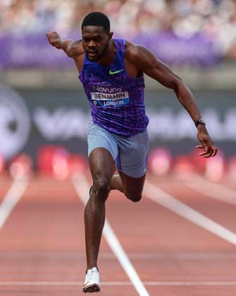 2026 Wanda Diamond League - Novuna London Athletics Meet Rai Benjamin of the United States crosses the finish line to win the men s 400m event at the Wanda Diamond League meeting at the London Stadium in Stratford, London. United Kingdom  Copyright: xMIxNewsx originalFilename:fletcher-wandadua260718_npTbc.jpg