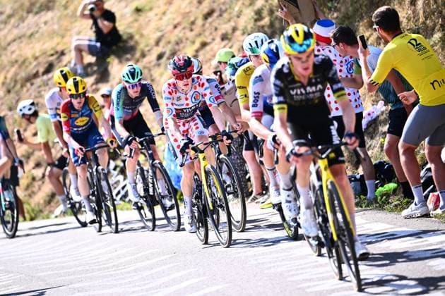 Danish Jonas Vingegaard of Team Visma-Lease a Bike is pictured during stage 14 of the 2026 Tour de France cycling race, a stage of 155km from Mulhouse to Le Markstein Fellering, on Saturday 18 July 2026. The 113th edition of the Tour de France starts on Saturday 4 July in Barcelona, Spain, and will finish in Paris, France on the 26th of July. POOLxGREGORYxVANxGANSEN  x181428259x