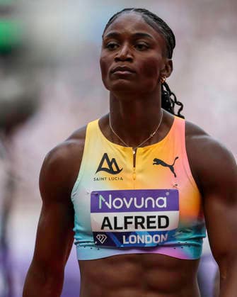 2026 Wanda Diamond League - Novuna London Athletics Meet Julien Alfred of St Lucia recovers following her win at the Wanda Diamond League meeting at the London Stadium in Stratford, London. United Kingdom  Copyright: xMIxNewsx originalFilename:fletcher-wandadua260718_npPDb.jpg