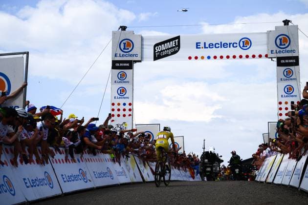Slovenian Tadej Pogacar of UAE Team Emirates XRG pictured in action during stage 14 of the 2026 Tour de France cycling race, a stage of 155km from Mulhouse to Le Markstein Fellering, on Saturday 18 July 2026. The 113th edition of the Tour de France starts on Saturday 4 July in Barcelona, Spain, and will finish in Paris, France on the 26th of July. POOLxGREGORYxVANxGANSEN  x181428326x