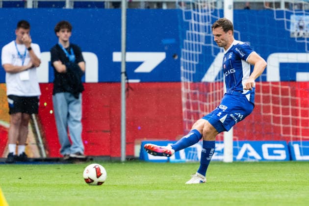 SOCCER - Linz vs Braunschweig, test match LINZ,AUSTRIA,18.JUL.26 - SOCCER - ADMIRAL 2. Liga, 2. DFL, 2. Deutsche Bundesliga, FC Blau Weiss Linz vs Eintracht Braunschweig, test match. Image shows Manuel Maranda (Linz).  GEPAxpictures xJulioxArellano