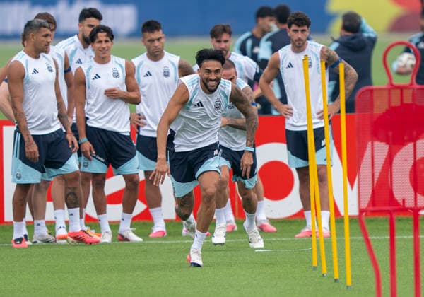 Nico Gonzalez (Argentina, 15) FIFA World Cup, WM, Weltmeisterschaft, Fussball 2026: Argentina Training 18 July 2026, Before FIFA World Cup 2026 Finale: Spanien v Argentinien (Final) at Columbia Park Training Facility in Morristown, New Jersey, USA. Photo: Marco Bader *** Nico Gonzalez, Argentina, 15th FIFA World Cup 2026 Argentina Training Session, July 18, 2026, ahead of the FIFA World Cup 2026 Final between Spain and Argentina at the Columbia Park Training Facility in Morristown, New Jersey, USA. Photo by Marco Bader Copyright: HMBxMedia xMarcoxBader