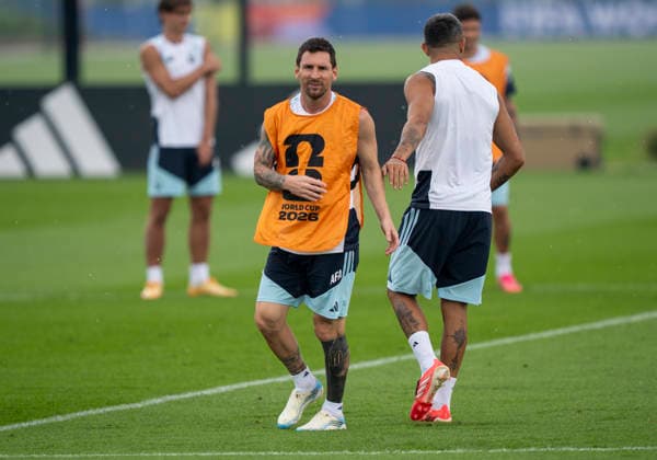 Lionel Messi (Argentina, 10) FIFA World Cup, WM, Weltmeisterschaft, Fussball 2026: Argentina Training 18 July 2026, Before FIFA World Cup 2026 Finale: Spanien v Argentinien (Final) at Columbia Park Training Facility in Morristown, New Jersey, USA. Photo: Marco Bader *** Lionel Messi, Argentina, No. 10, 2026 FIFA World Cup Argentina Training, July 18, 2026, ahead of the 2026 FIFA World Cup Final between Spain and Argentina at the Columbia Park Training Facility in Morristown, New Jersey, USA. Photo by Marco Bader Copyright: HMBxMedia xMarcoxBader
